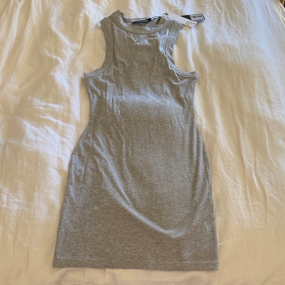 Grey Body Con Ribbed dress